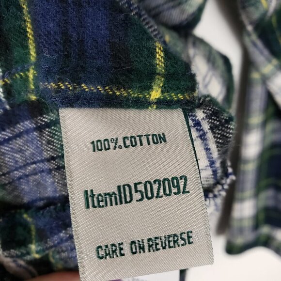 LL Bean Flannel Zip Hoodie Gordon Tartan Scotch Plaid Relaxed Shirt Size Medium - Picture 8 of 9